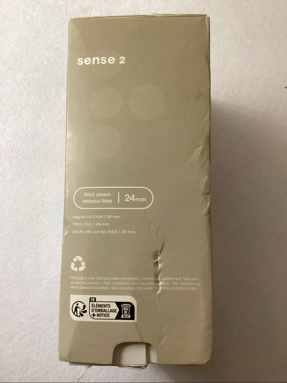 Fitbit Sense 2 Lunar White Platinum Smartwatch, 39mm